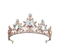 Bellissimo Copricapo Da Sposa Moda Corona Da Sposa Festa Di Compleanno Di Lusso Diademi Gioielli Copricapo Accessori For Capelli For Ragazze Delicato Confortevole(Gold AB)