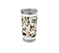 Bellissimo Corgis Pattern Carino Cardigan Welsh Corgi Bicchiere termico in acciaio inox doppia parete
