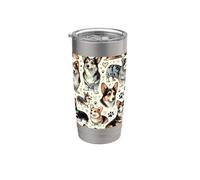 Bellissimo Corgis Pattern Carino Cardigan Welsh Corgi Bicchiere termico in acciaio inox doppia parete