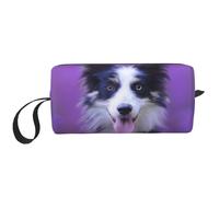 Bellissimo cucciolo di border collie, Borsa per il trucco Borsa per cosmetici Borsa da toilette da viaggio portatile Borsa per trucco Organizer