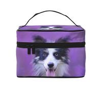 Bellissimo cucciolo di border collie, Borsa per il trucco Borsa per cosmetici Borsa da viaggio portatile da viaggio Astuccio per matite