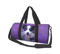 Bellissimo cucciolo di border collie, Borsone da viaggio di grande capacità Borsa rotonda Borsa da viaggio sportiva Borsa da viaggio Borsa da fitness