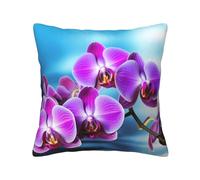 Bellissimo cuscino decorativo in velluto a coste con orchidea, morbido cuscino decorativo con cerniera nascosta, per divano, letto, soggiorno, 50,8 x 50,8 cm