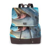 Bellissimo delfino stampato,Zaino da donna, impermeabile, leggero, in pelle PU, alla moda, da viaggio