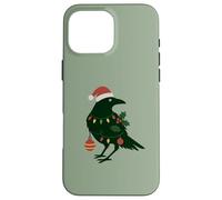 Bellissimo design decorativo natalizio con corvo e corvo nero Custodia per iPhone 16 Pro Max