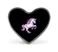 Bellissimo distintivo a forma di cuore con unicorno e cavallo, spilla con bottone personalizzata per abbigliamento, borse e accessori.