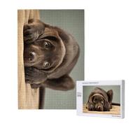 Bellissimo e adorabile cucciolo di Labrador cioccolato, dolce e carino.,Puzzle in legno da 1000 pezzi per adulti e adolescenti
