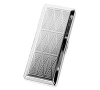 Bellissimo Elegante e Semplice Astuccio per Sigarette in Metallo da Donna e da Uomo Contiene 10 Sigarette da 100 mm (10pcs 100mm, argento erba)
