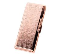 Bellissimo Elegante e Semplice Astuccio per Sigarette in Metallo da Donna e da Uomo Contiene 10 Sigarette da 100 mm (10pcs 100mm, rosa erba)