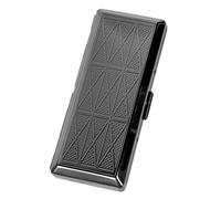 Bellissimo Elegante e Semplice Astuccio per Sigarette in Metallo da Donna e da Uomo Contiene 10 Sigarette da 100 mm (10pcs 100mm, Gun Black)