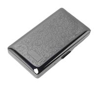 Bellissimo Elegante e Semplice Astuccio per Sigarette in Metallo da Donna e da Uomo Contiene 14 Sigarette da 100 mm (14pcs 100mm, Fiore Black)