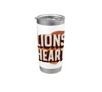 Bellissimo emblema del cuore dei leoni Bicchiere termico in acciaio inox doppia parete