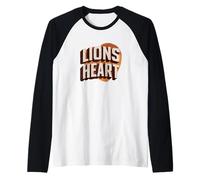 Bellissimo Emblema del Cuore dei Leoni Maglia con Maniche Raglan
