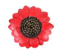 Bellissimo fiore da appendere in ferro battuto a forma di girasole per la decorazione della casa (rosso)