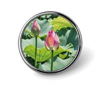 Bellissimo fiore di loto rotondo distintivo carino smalto spilla personalizzata abbigliamento decorazione unisex porta badge cappelli borse camicie Decor