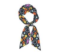 Bellissimo foulard da donna con stampa di fiori colorati, sciarpa in seta alla moda, adatto come foulard, sciarpa, cravatta o accessorio di abbigliamento