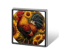 Bellissimo gallo in girasoli spille unisex e spille quadrate leggere bavero distintivo gioielli per abbigliamento scialle cappello