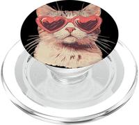Bellissimo gatto con occhiali da sole a forma di cuore Costume PopSockets PopGrip per MagSafe