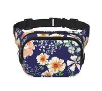 Bellissimo giardino fiorito con petali floreali, foglie di prato arancione, Marsupio quadrato a doppio strato, borsa da viaggio, marsupio casual