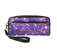 Bellissimo glitter viola, Borsa per il trucco Borsa per cosmetici Borsa da viaggio portatile da toilette Astuccio in pelle per donne e ragazze