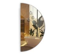 Bellissimo Grande Specchio Semirotondo Decorativo Orizzontale e Verticale per Trucco Senza Cornice per Bagno, Cucina, Camera da Letto Ideale per il Soggiorno Semicerchio 100 cm