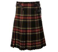 Bellissimo Kilt Scozzese Gonna Scozzese da Uomo Tradizionale con Cintura Scozzese A Pieghe con Catena Bilaterale Punk Go