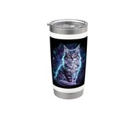 Bellissimo Majestic Maine Coon Cat Bicchiere termico in acciaio inox doppia parete
