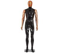 bellissimo manichino astratto nero lucido laccato galvanico testa braccia mani nuovo maschio femmina (DM1+HD)