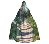 Bellissimo mantello con cappuccio per adulti in stile fiaba per Halloween, lungo mantello da strega e vampiro, mantello da fiera medievale e rinascimentale per cosplay, balli in maschera e feste a