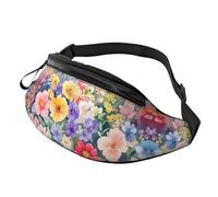 Bellissimo marsupio a vita regolabile con motivo floreale alla moda stampato margherita unisex marsupio per carte di trasporto e piccoli oggetti 14 x 35 cm, formato A5, taglia unica, A5., taglia unica