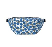 Bellissimo marsupio da corsa versatile con rose blu, leggero, traspirante e regolabile, per viaggi, ciclismo e uso quotidiano