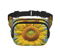 Bellissimo marsupio da donna con girasole, impermeabile, regolabile, alla moda, casual, a tracolla, per corsa, allenamento, escursionismo, viaggi, nero, taglia unica, Nero , Taglia unica