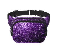 Bellissimo marsupio quadrato viola a doppio strato borsa a tracolla borsa a tracolla borsa da corsa viaggio escursionismo marsupio, Nero , Taglia unica