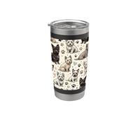Bellissimo modello Cairn Terrier carino Cairn Bicchiere termico in acciaio inox doppia parete