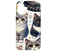 Bellissimo modello di gatti carino gattini britannici a pelo corto Custodia per iPhone 16