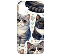 Bellissimo modello di gatti carino gattini britannici a pelo corto Custodia per iPhone 16 Plus
