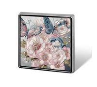 Bellissimo motivo a farfalla stampato distintivo quadrato bottone in metallo distintivo bottone decorativo spilla spille da bavero borsa cappello accessori per donne uomini alluminio