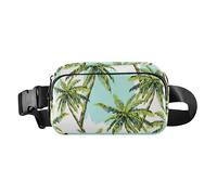 Bellissimo motivo floreale estivo verde elegante marsupio a tracolla per donne uomini adolescenti grande capacità marsupio da corsa con cinturino regolabile per allenamento corsa escursionismo,