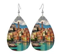 Bellissimo orecchino in pelle italiana per le donne orecchini a goccia orecchini in pelle alla moda pendenti gioielli regali per mamma, moglie, figlie