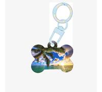 Bellissimo ornamento acrilico dell'osso del cane di stampa dell'oceano dell'alba, medagliette per cani Ornamento dell'animale domestico personalizzato, portachiavi a forma di osso identificativo