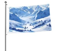 Bellissimo paesaggio montagne innevate Bandiera 2x3 Ft Stampa su entrambi i lati Bandiere da giardino Bandiera da cortile per esterni Bandiere Festività Regalo Banner con Occhielli Foto Sfondo per