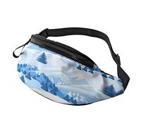 Bellissimo paesaggio montagne innevate in esecuzione con cinturino regolabile per donna Uomo Sport Fitness Portafoglio a mani libere