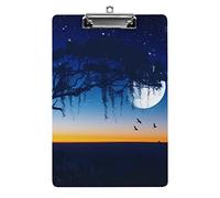 Bellissimo paesaggio notturno stellato Portablocco formato A4 Divertente lavoro estetico Studiare Lettera Portablocco standard 12,5×8,5 in pannello rigido per aula scolastica Bambini che scrivono di
