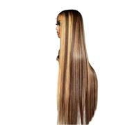 Bellissimo Parrucca 13x4 diritta con evidenziazione dei capelli umani, densità del 220%, parrucche frontali in pizzo biondo miele HD(22inches)