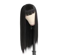 Bellissimo Parrucca diritta for capelli umani con parte centrale 3x1 di colore naturale a densità del 220% frangia(26inches)