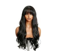 Bellissimo Parrucca for capelli umani con onda del corpo della parte centrale frangia for donne nere Parrucche in pizzo 3x1 Densità 210(26inches)