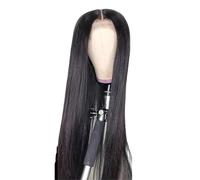 Bellissimo Parrucca frontale in pizzo trasparente 13x6 HD Parrucche diritte for capelli umani Nero naturale Densità 220 Pre pizzicate(38inches)