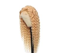 Bellissimo Parrucca pre pizzicata di capelli umani ricci biondo miele 13x6 con pizzo anteriore for donna(20inches)