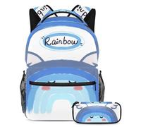 Bellissimo pesce eleva il tuo gioco di ritorno a scuola con il nostro set di 2 zaini per bambini, perfetto per ragazzi ragazze adolescenti, Multicolore#07, B：29.4x20x40cm P：19x7.5x3.8cm, Zaini