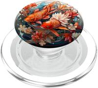 Bellissimo pesce koi Giappone vetro colorato PopSockets PopGrip per MagSafe